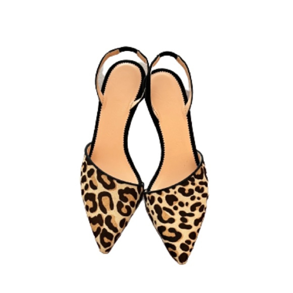 J. Crew Cream and Brown Heels with Sleek Pointed Toe